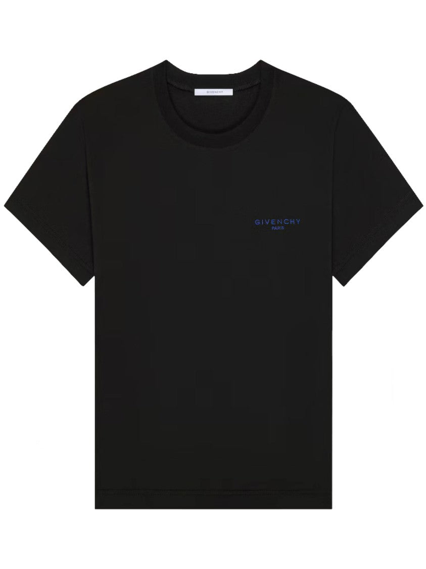 Givenchy Black Cotton Fitted Crewneck T-Shirt