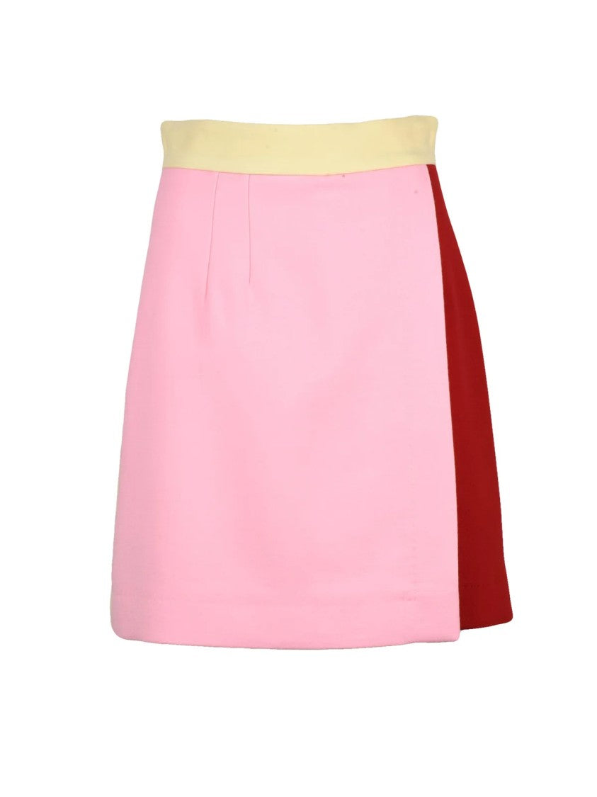 Dolce & Gabbana Color-Block A-Line Skirt With High Waist And Zip Closure