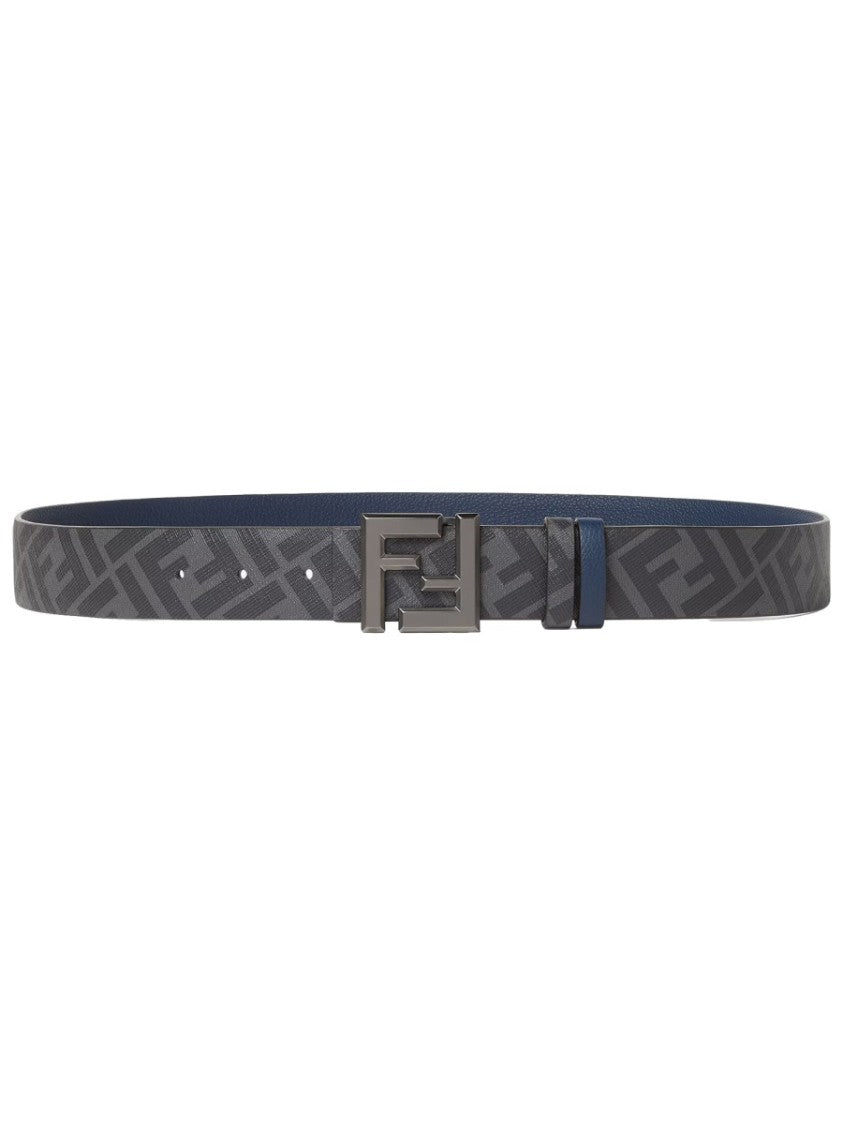 Fendi Reversible Geometric Square Buckle Leather Belt
