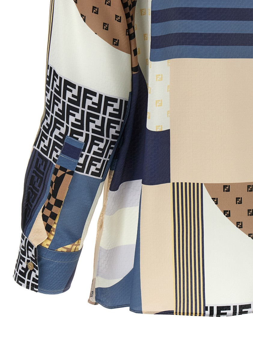 Fendi Patchwork Silk Shirt