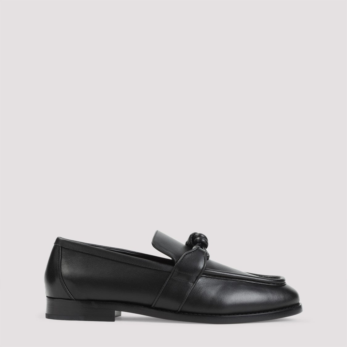 Bottega Veneta Black Leather Loafers