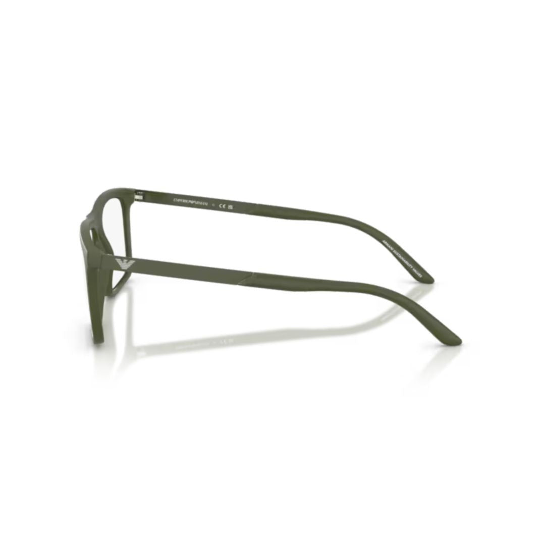 Emporio Armani 0Ea3253 Rectangular Matte Finish Eyeglasses With Subtle Logo