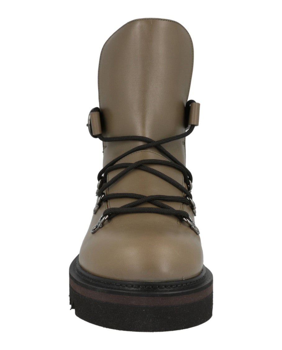 Ferragamo Lace-Up Demi Boots With Block Heel And Bungee Detail