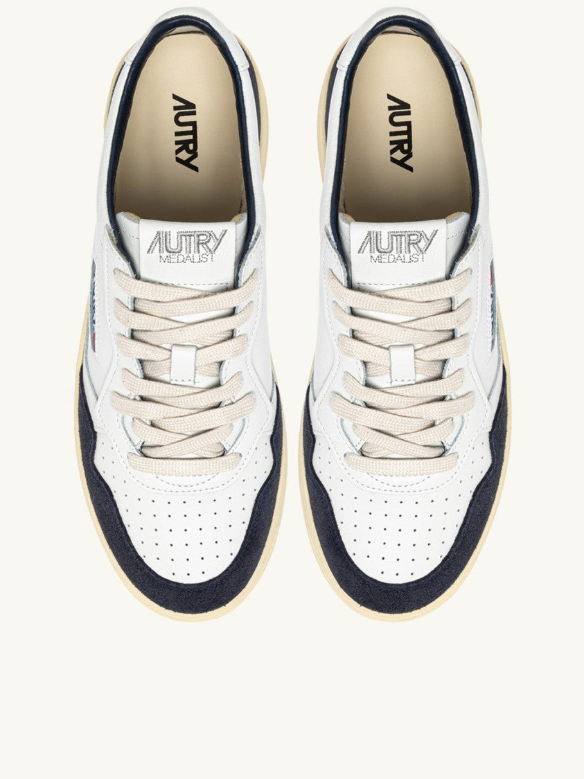 Autry White Medalist Low Suede Leather Sneakers