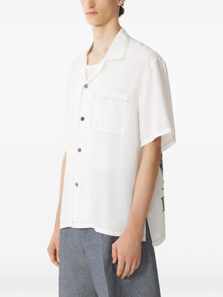 Lanvin White Graphic Chest Pocket Short Shirt