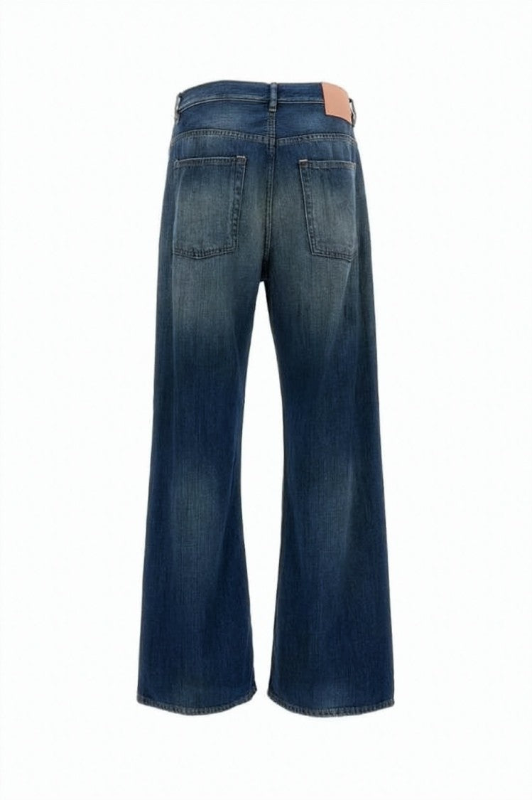 Acne Studios Relaxed Fit Denim Pants With Distressed Details