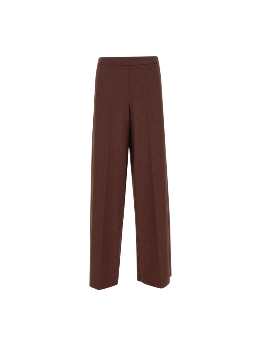Marella High-Waist Palazzo Trousers With Pressed Creases