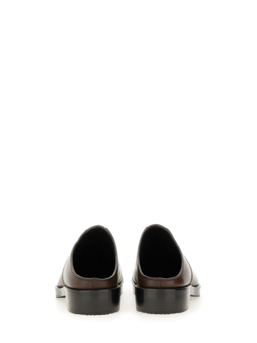 Dries Van Noten Polished Calf Leather Clogs