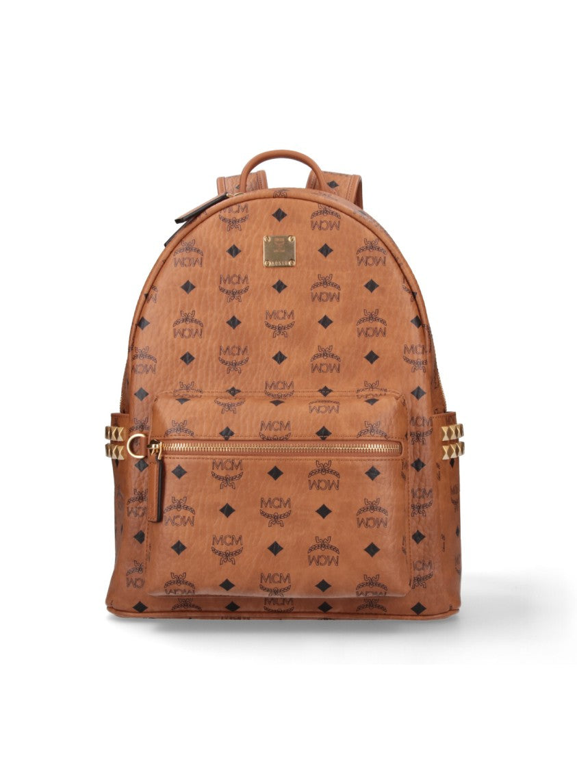 Mcm “Stark” Studded Backpack – Brown