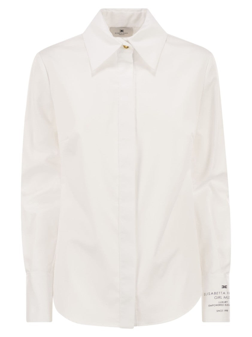 Elisabetta Franchi Cotton Poplin Shirt With Logo