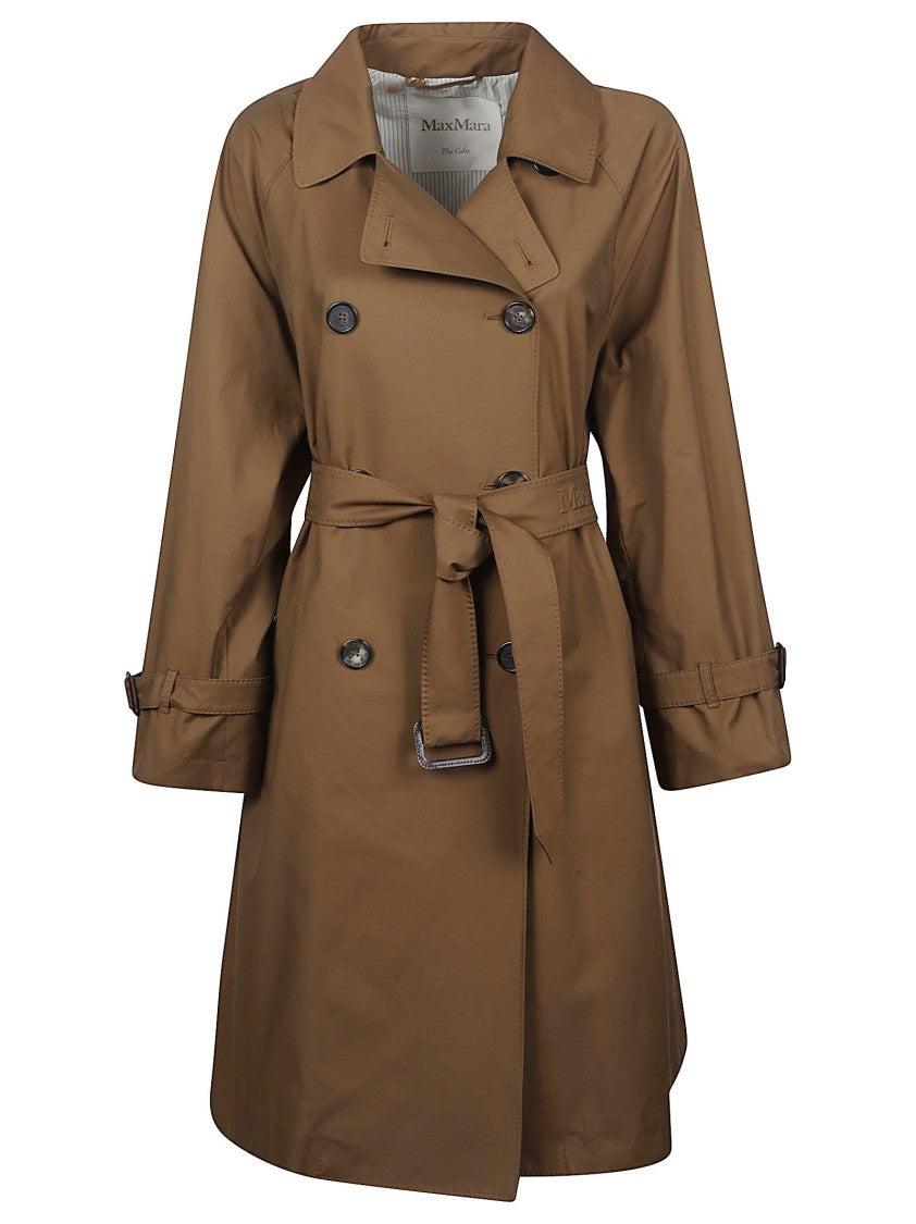 Max Mara Mtcctrench Double-Breasted Brown Trench Coat