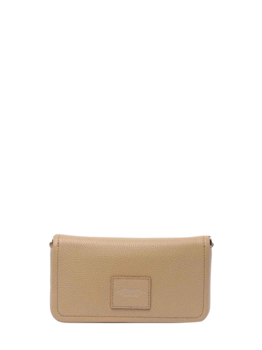 Marc Jacobs Brown Embossed Logo Leather Shoulder Bag