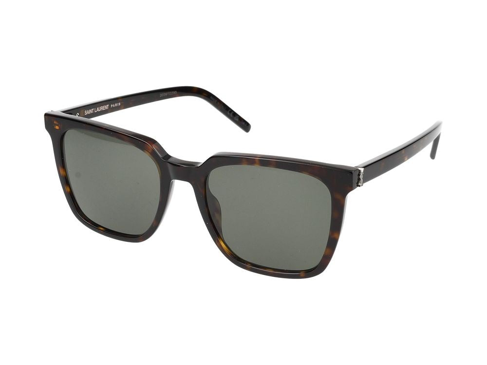 Saint Laurent Havana Grey-Tinted Lenses Bold Square Sunglasses