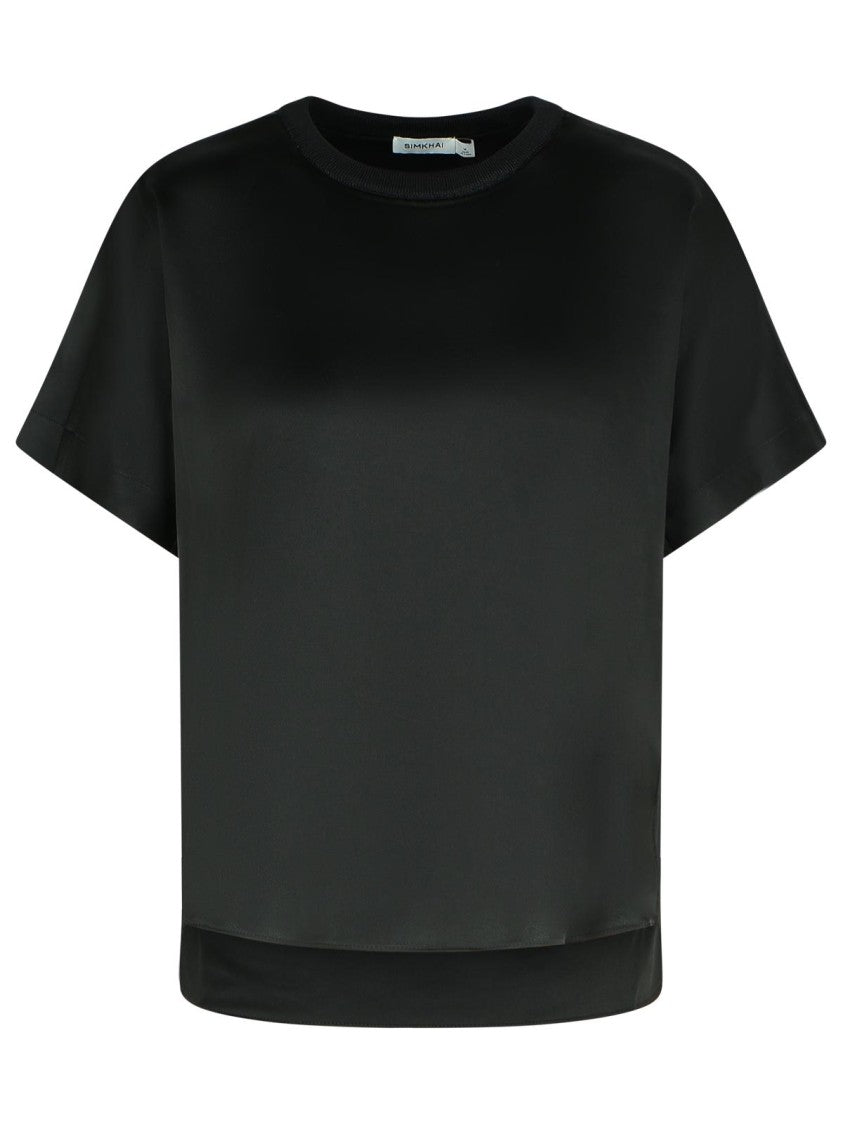 Simkhai 'Addy' Black Acetate Blend T-Shirt