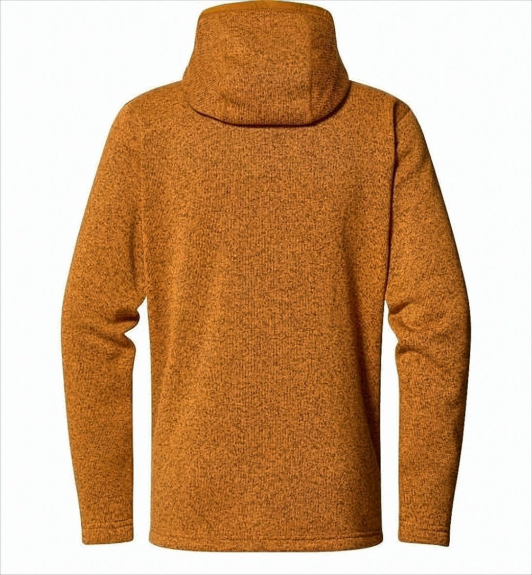 Haglöfs Textured Knit Zip Through Jacket In Warm Orange