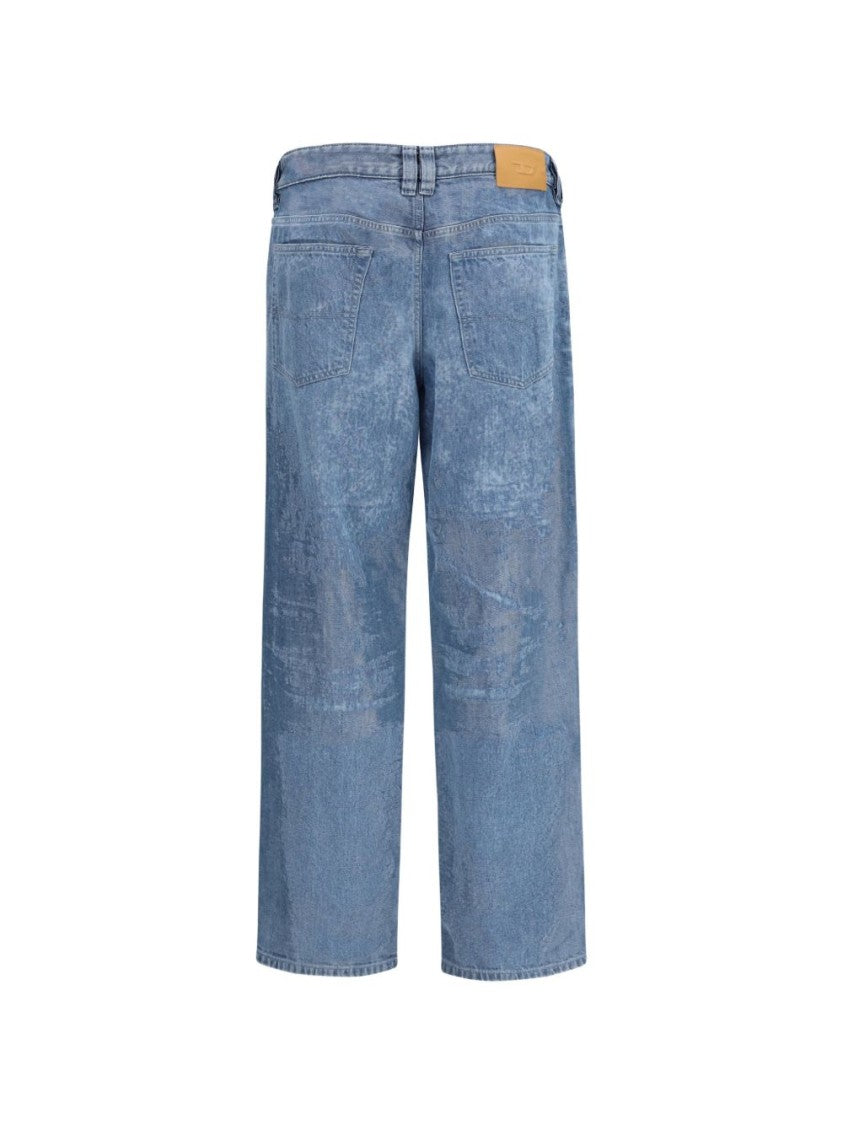 Diesel Denim Blue Silk And Nylon Jeans