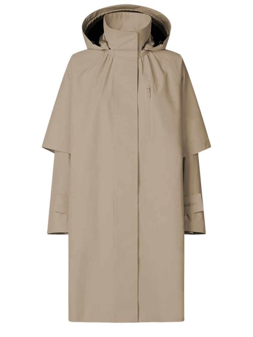 Save The Duck Functional Beige Hooded Nylon Jacket