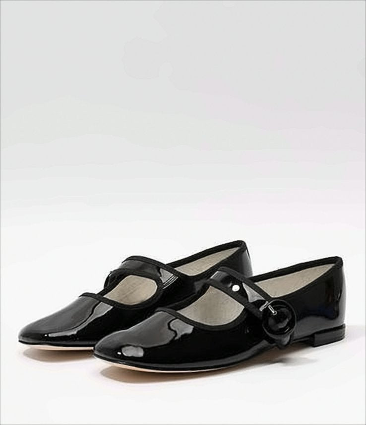 Repetto Black Patent Leather Flat Shoes