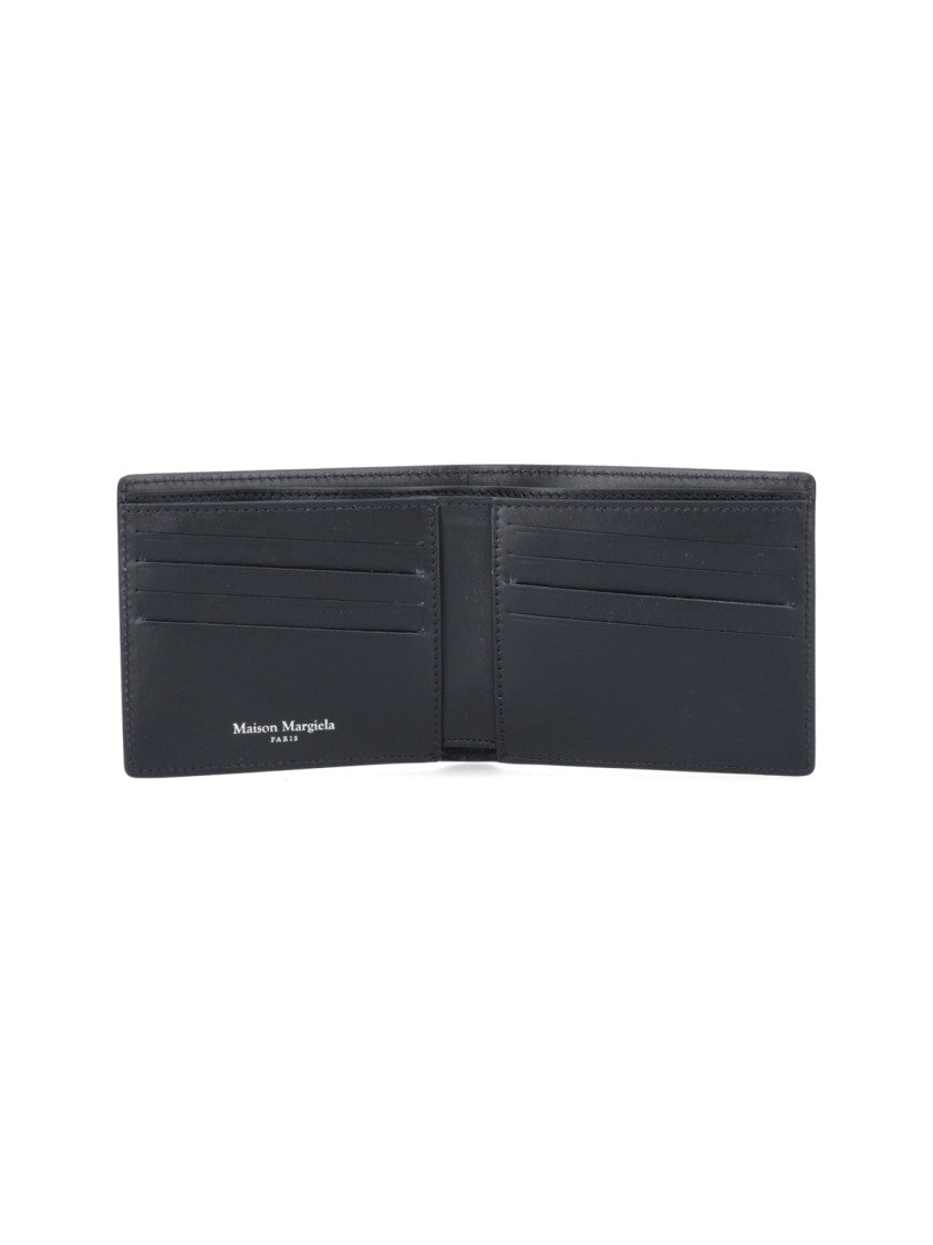 Maison Margiela Textured Black Calf Leather Bi-Fold Wallet