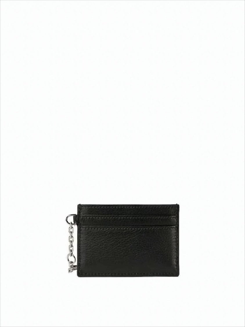 Alexander Mcqueen Rectangular Card Wallet With Metallic Detail