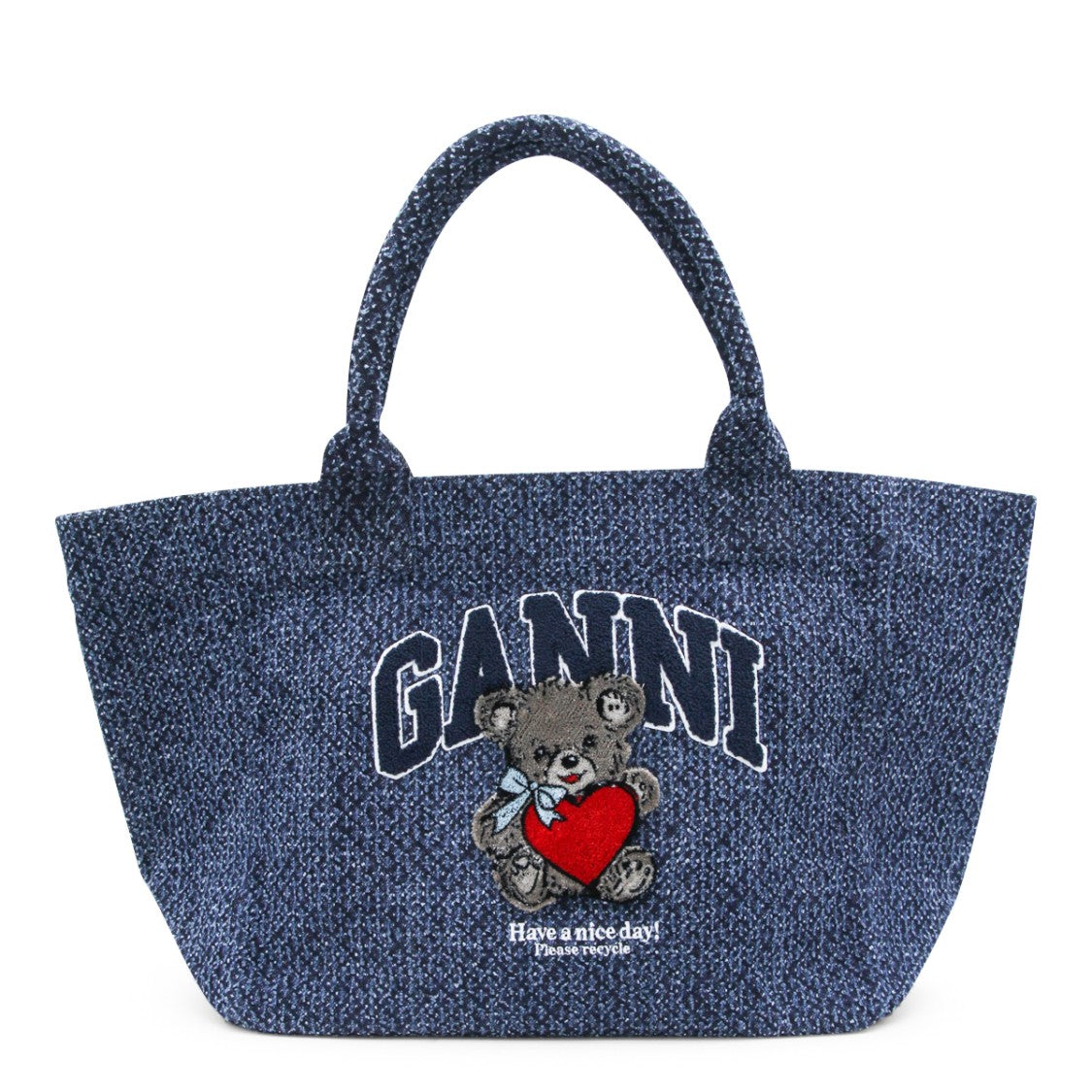 Ganni Black Leather Top Handle Handbag