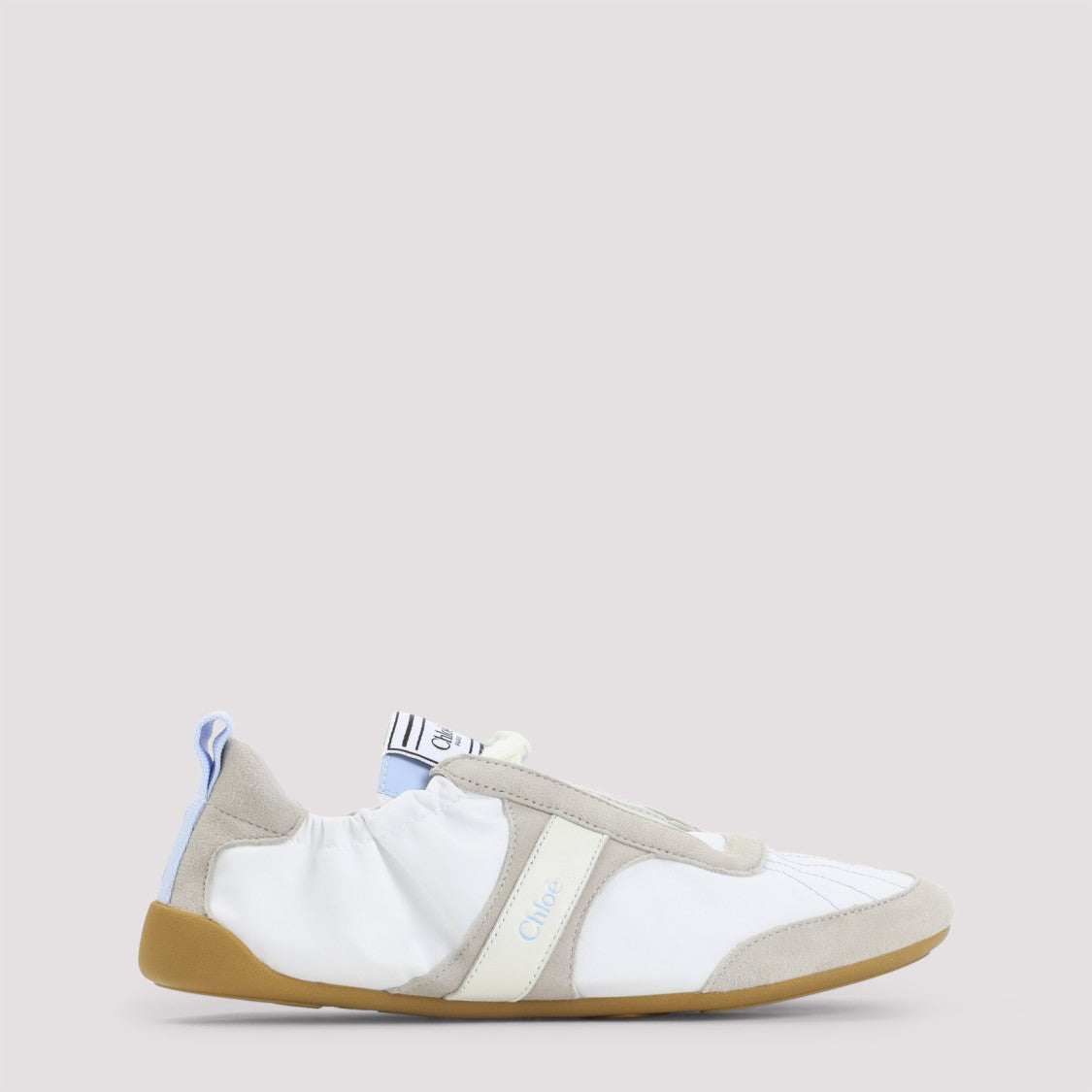 Chloé Dreamy Blue Leather Kick Sneakers With Signature Logo