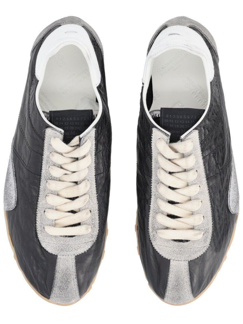 Maison Margiela Black Sprinters Suede Panel Leather Sneakers