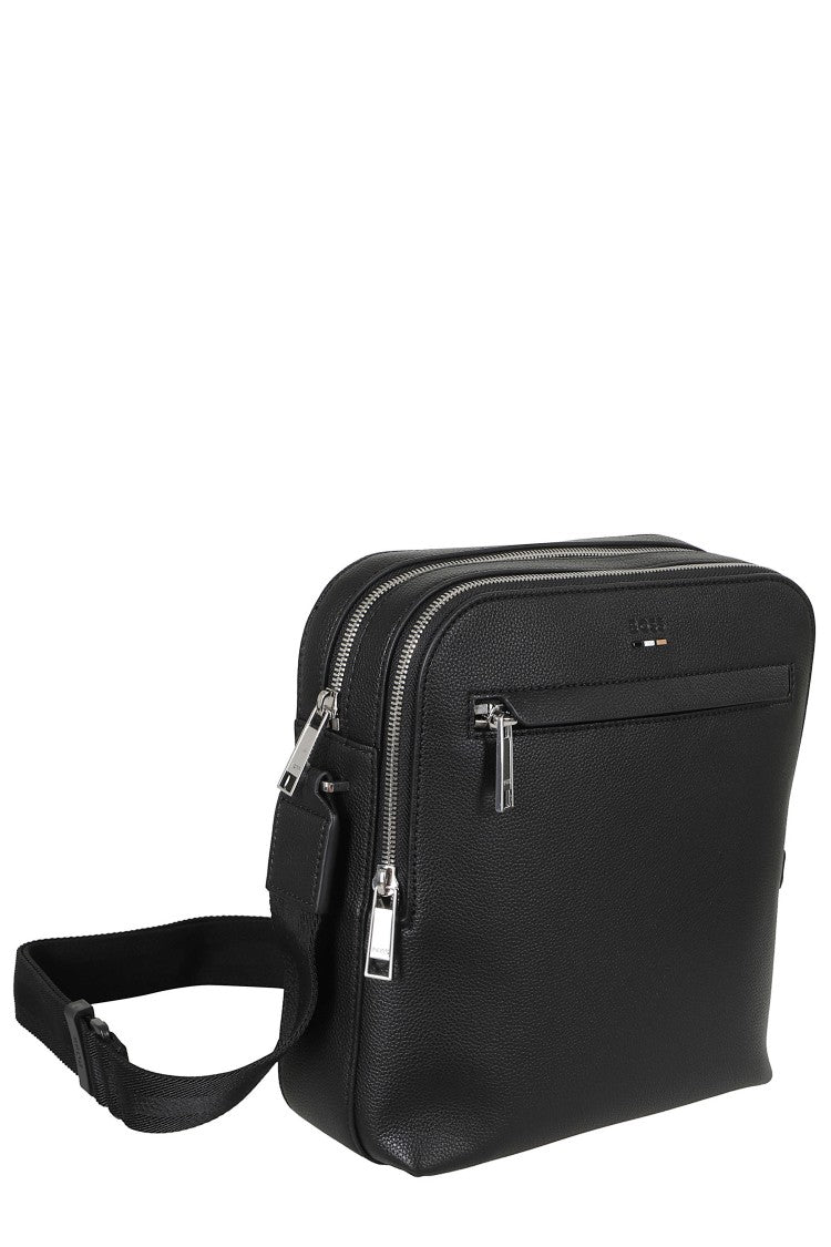 Boss Ray Black Pebbled Crossbody Bag