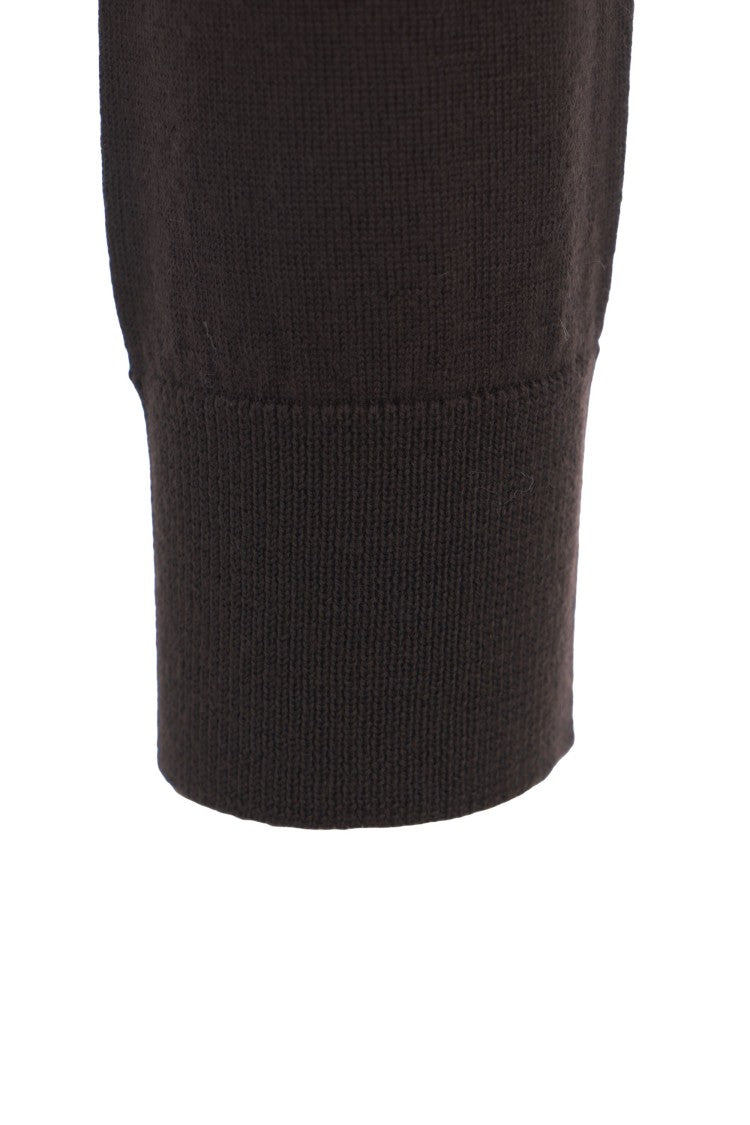 Kaos Round Neck Brown Cardigan