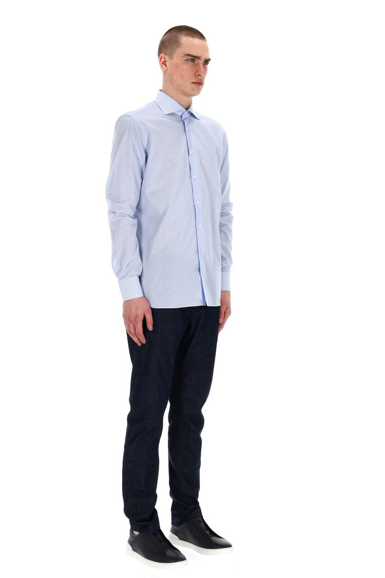 Borriello Micro Check Cotton Tailored Shirt