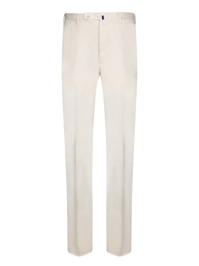 Incotex Refined White Trousers With Tailoring Details