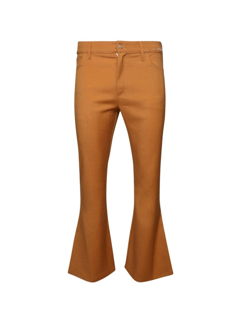 Marni Tailored Flared Trousers In Luxurious Orange Blend