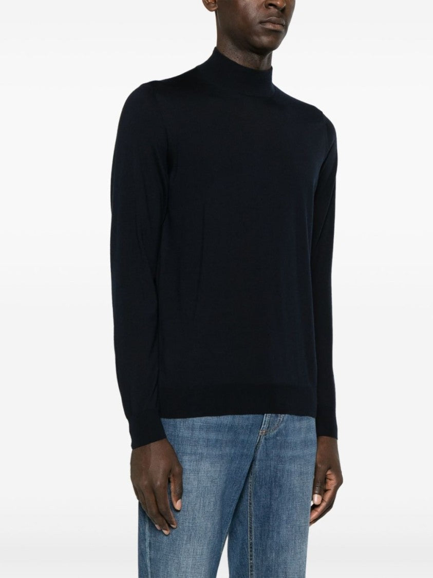 Drumohr Navy Blue Turtleneck Sweater