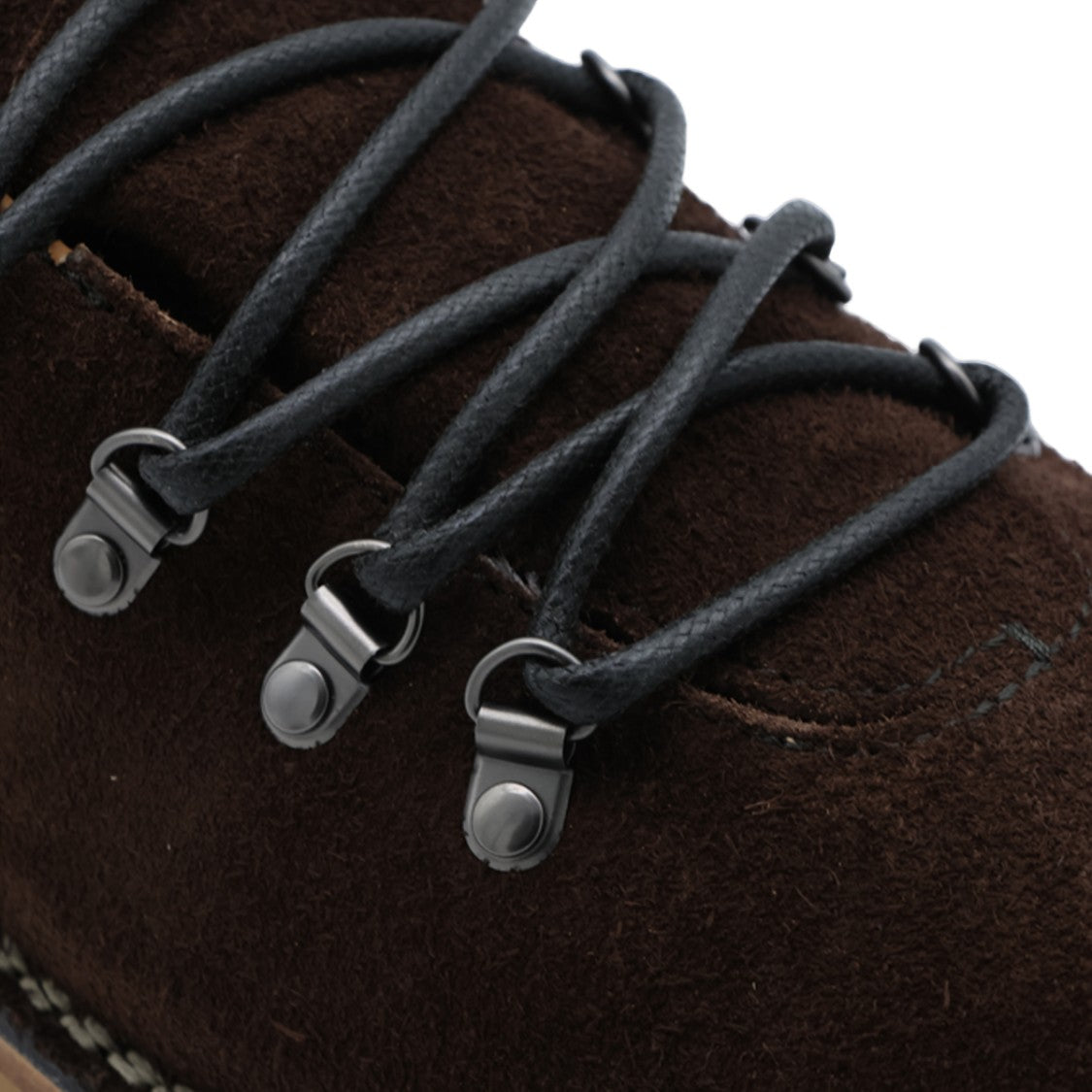 Church's Dark Brown Suede Lace-Up Flat Shoes With Rugged Sole