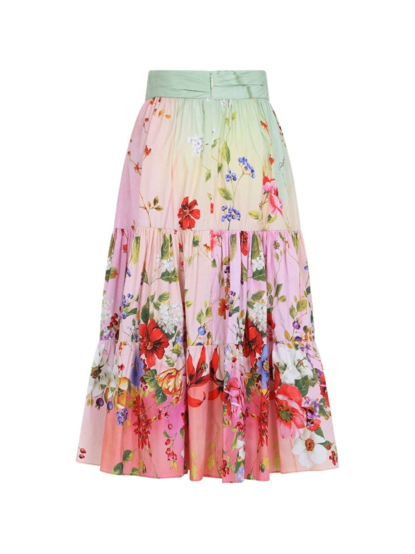 Roberto Cavalli Tiered Skirt With Floral Print