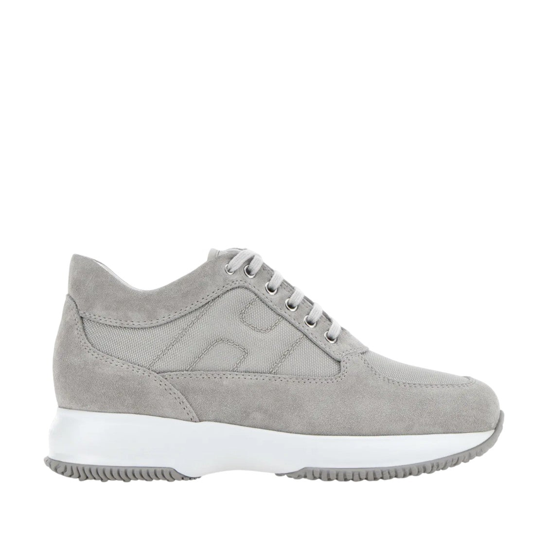 Hogan Light Grey Suede And Mesh Sneakers