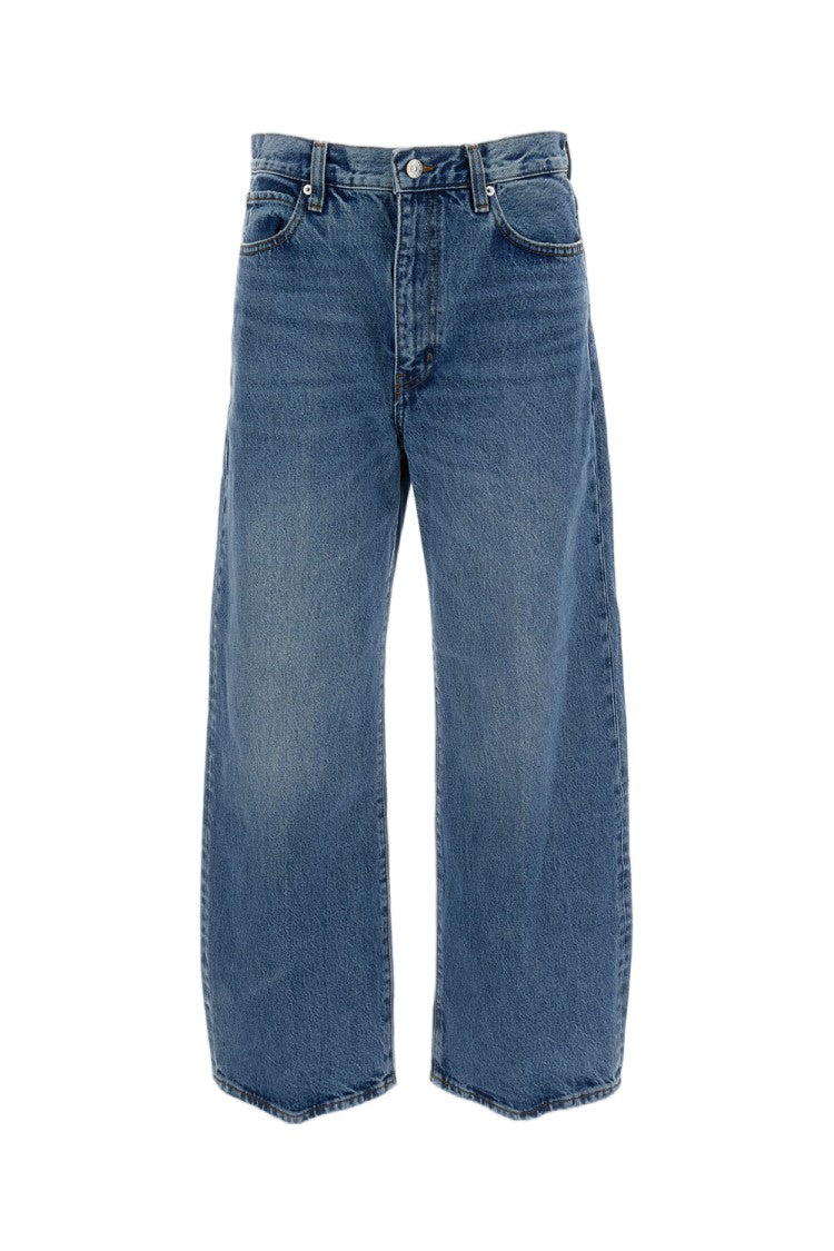 Frame High-Rise Barrel Leg Jeans With Cropped Ankle Length