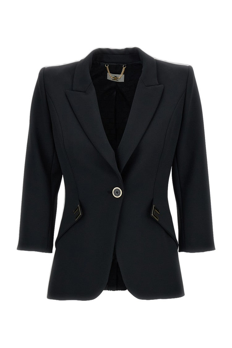Elisabetta Franchi Structured Double Stretch Crepe Jacket