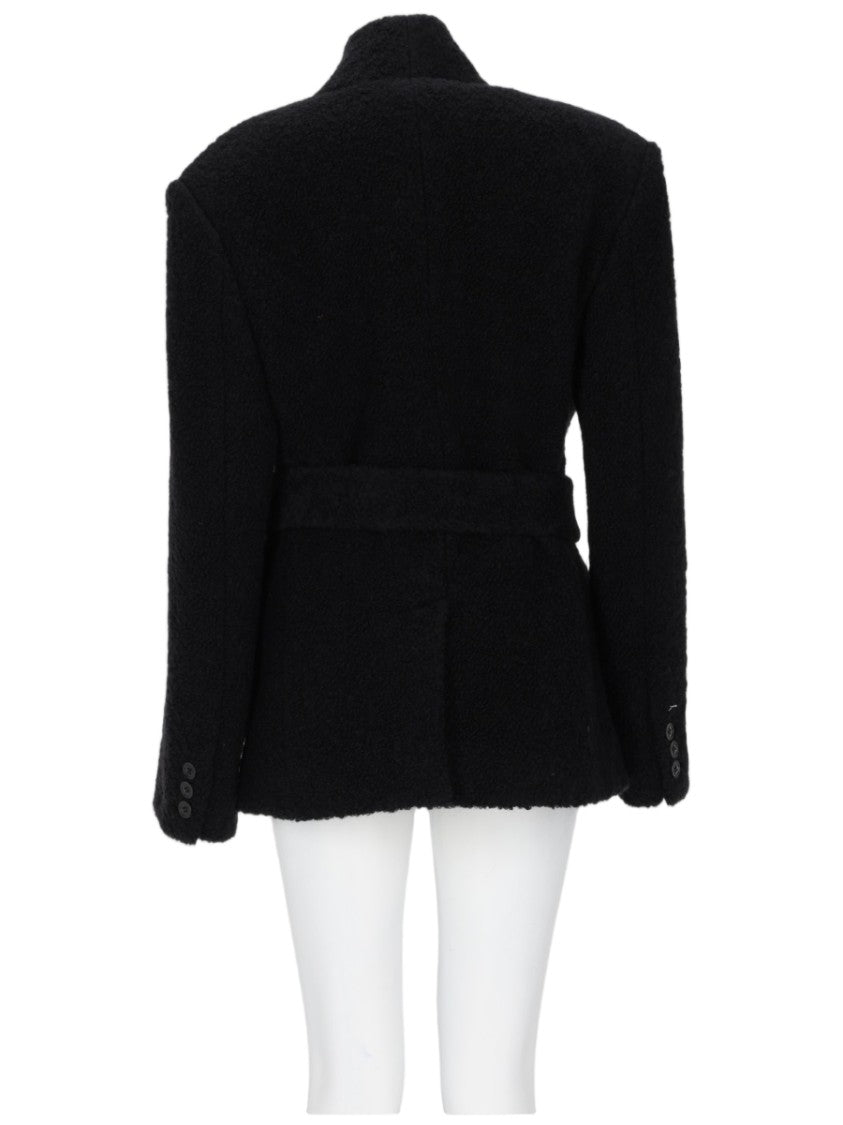 Isabel Marant Syndra Belted Oversized Virgin Wool-Blend Jacket