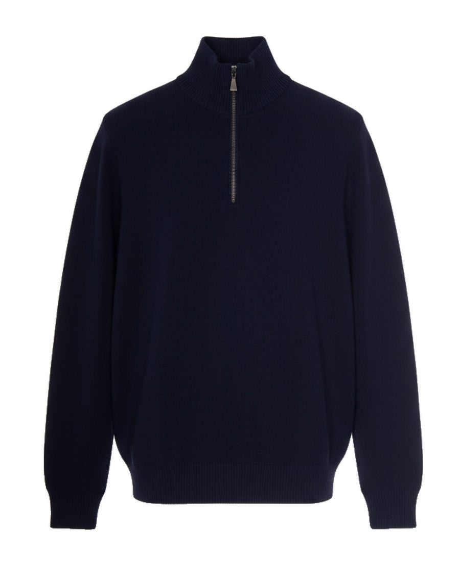 Alpha Studio Midnight Blue Cashmere Turtleneck