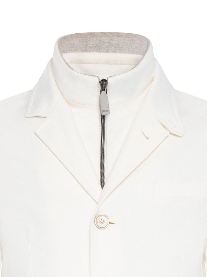 Herno Silk-Cashmere Blend White Herno Jacket