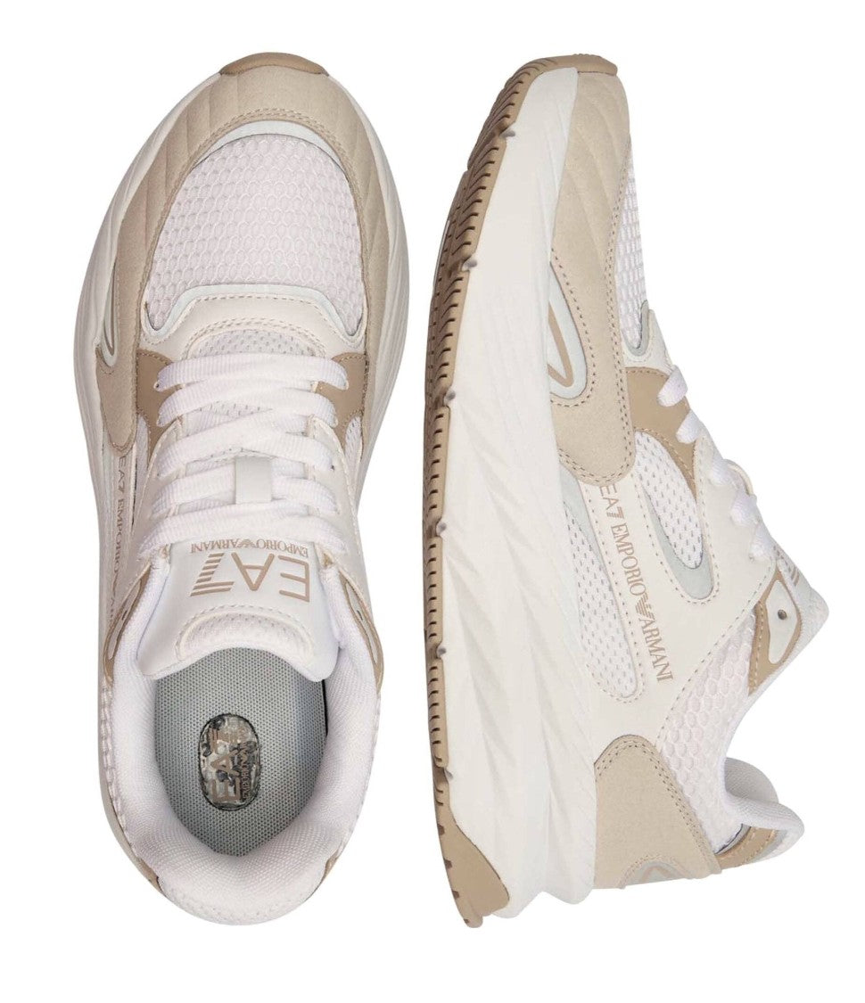 Ea7 Emporio Armani Layered Sneakers With Fabric