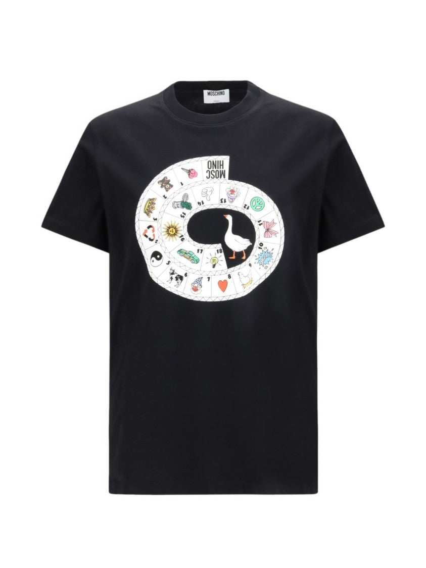 Moschino Board Game Design Silk Nylon T-Shirt