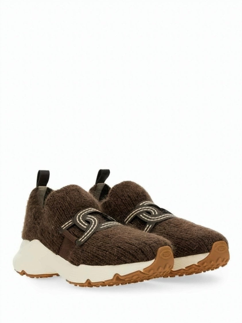 Tod's Textured Knit Sneakers With Distinctive Stitched Detail