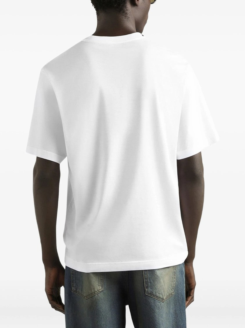 Dolce & Gabbana White Relaxed-Fit Cotton Logo Patch T-Shirt