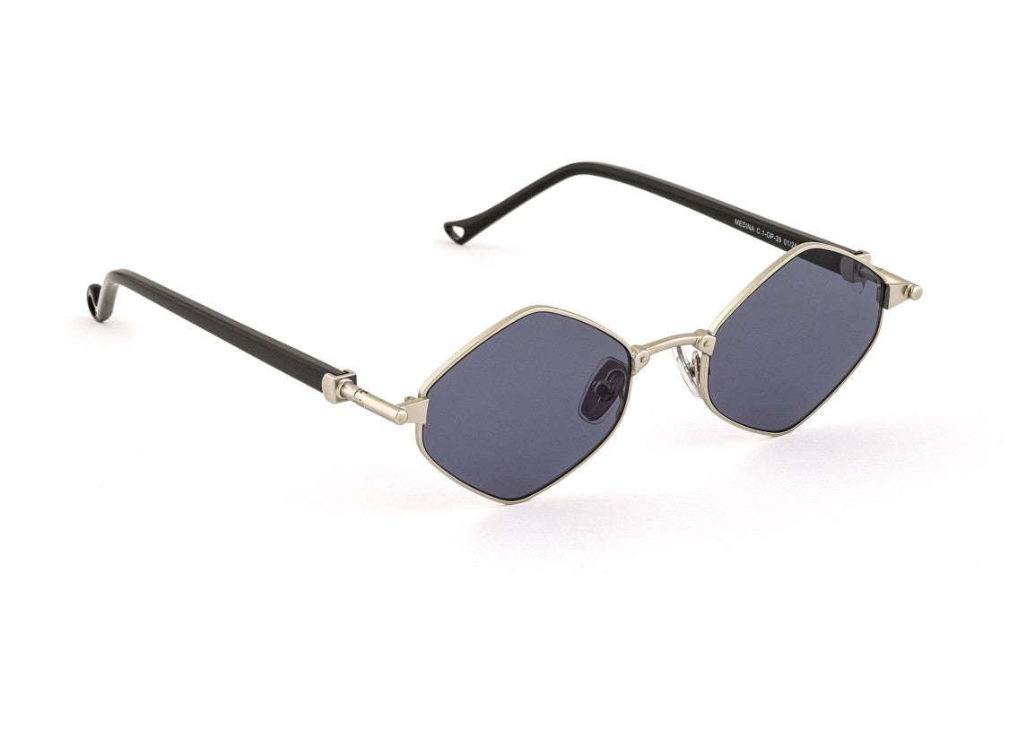 Eyepetizer Silver Medina Geometric Sunglasses
