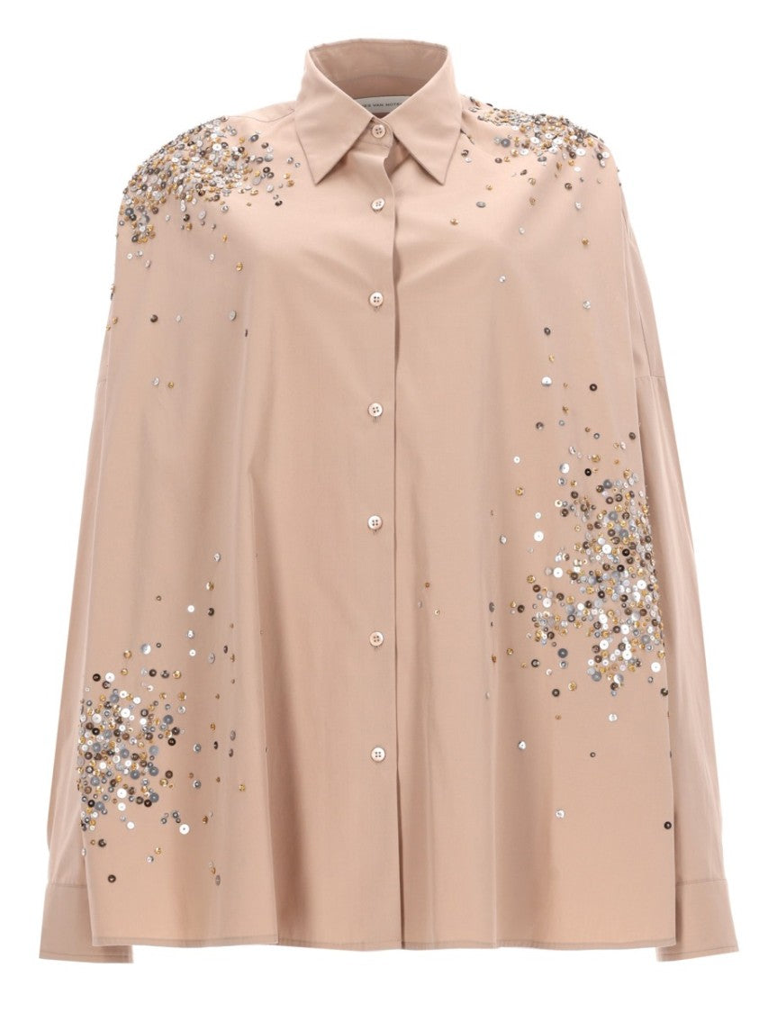 Dries Van Noten Casia Rhinestones Oversized Relaxed Shirt