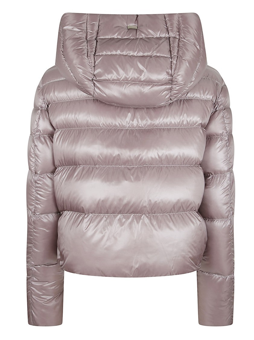 Herno Cropped Puffer Jacket With High Collar And Hood