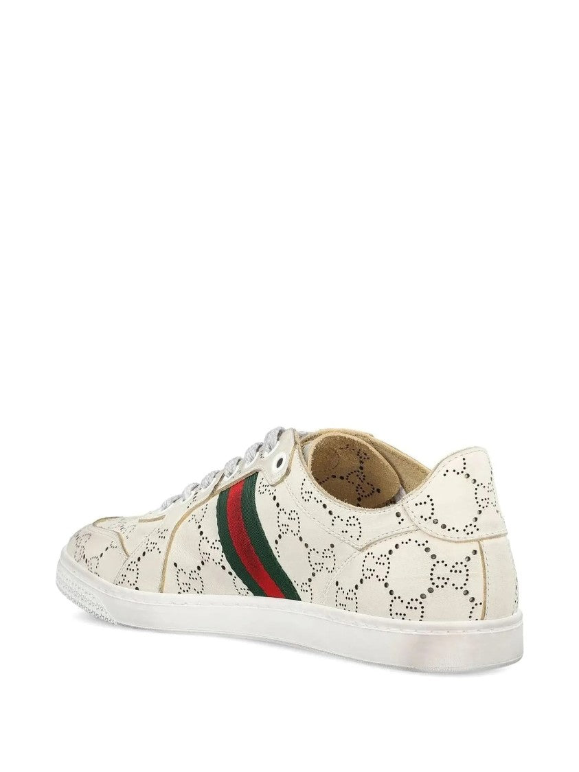 Gucci White Coda Low Top Perforated Sneakers