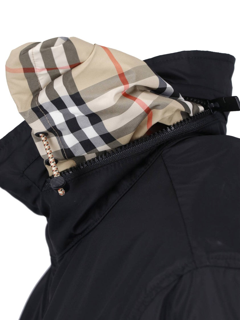 Burberry Black Blackpool Check Detail Parka